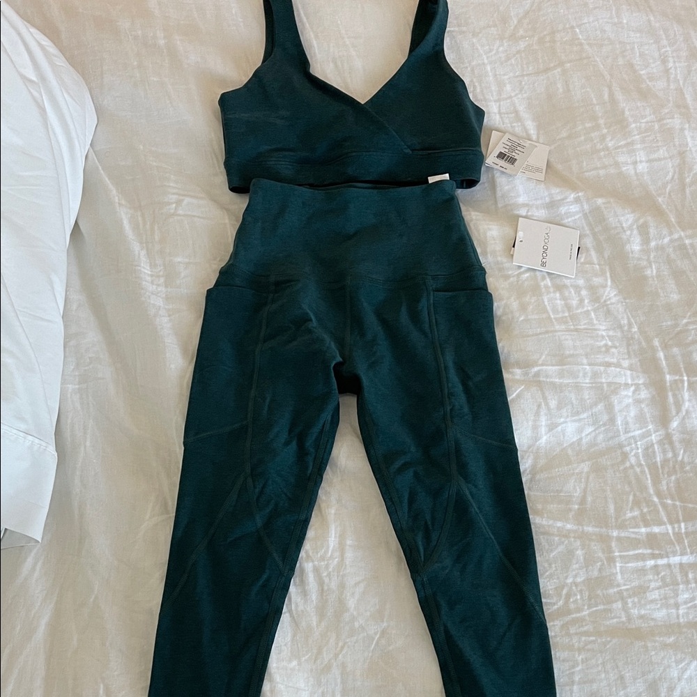Beyond Yoga Deep Teal Leggings Set